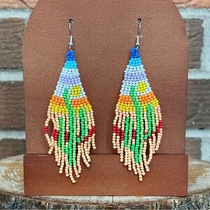 Beaded Saguaro Cactus Desert Earrings